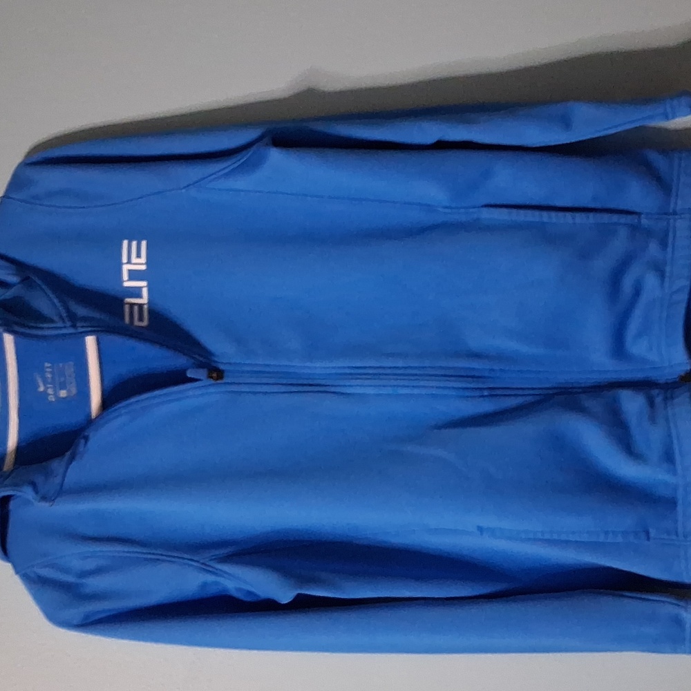 NIKE ELITE BLUE DRI FIT ZIP UP HOODED SIZE XL Check Photos For Measurements